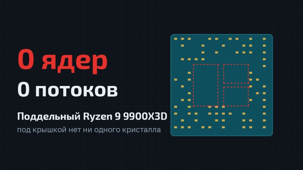 Поддельный Ryzen 9 9900X3D: 0 ядер, 0 потоков